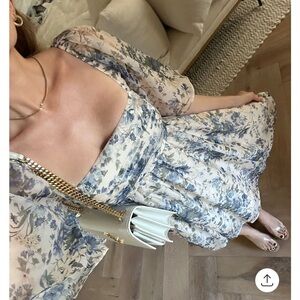 Abercrombie & Fitch Chiffon Blue Floral Mini Dress